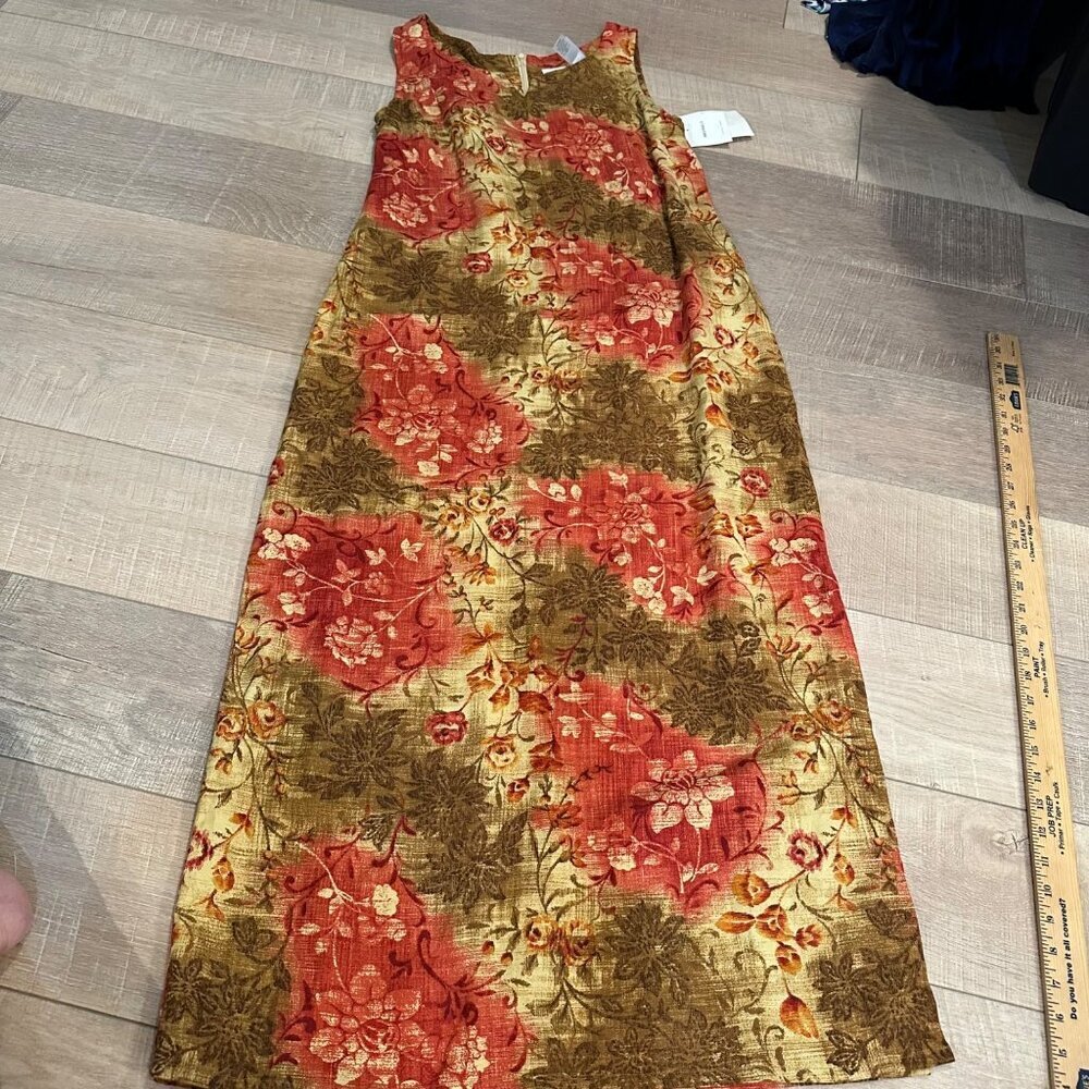 EMMA JAMES WOMENS LONG FLORAL DRESS NEW LINEN SIZE 12